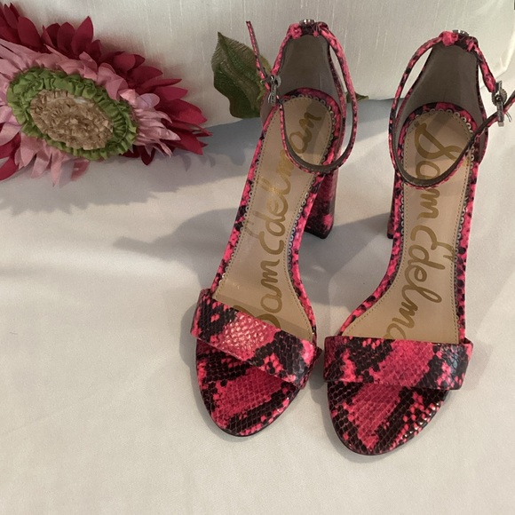 Sam Edelman Shoes - Sam Edelman Pink and Black Snake Heels